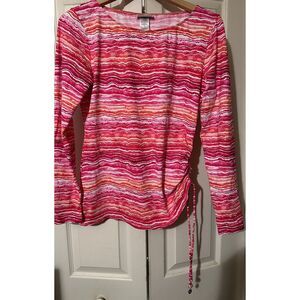 Tommy Bahama Pink and White Striped Blouse